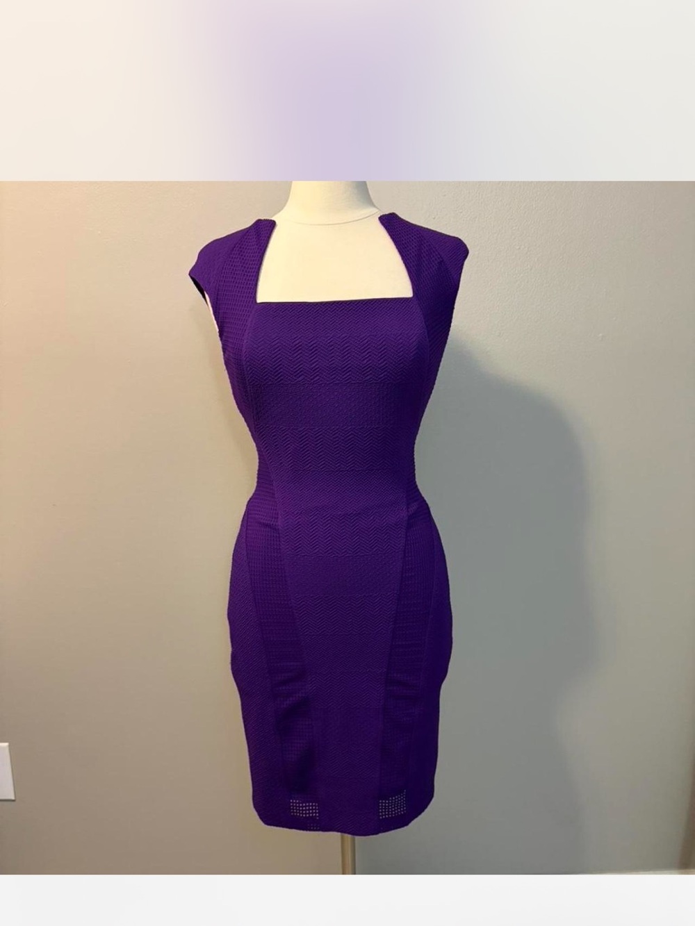 Purple Square-Neck Dress